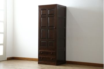 中古　美品　松本民芸家具　DII-12型　スリムで取り入れやすいワードローブ(洋服タンス、収納棚)(定価約46万円)(R-054642)