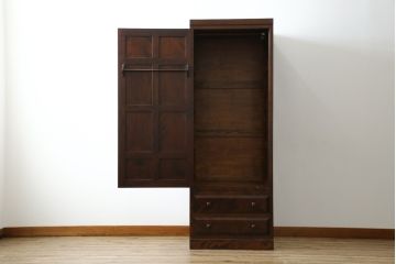 中古　美品　松本民芸家具　DII-12型　スリムで取り入れやすいワードローブ(洋服タンス、収納棚)(定価約46万円)(R-054642)