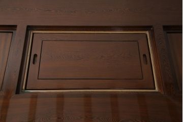 中古　鉄刀木(タガヤサン)　収納力も抜群!上質な和の空間におすすめの囲炉裏テーブルセット(火鉢、4人掛けダイニングテーブル)(R-054644)