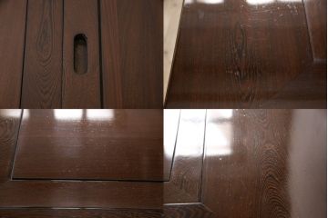 中古　鉄刀木(タガヤサン)　収納力も抜群!上質な和の空間におすすめの囲炉裏テーブルセット(火鉢、4人掛けダイニングテーブル)(R-054644)