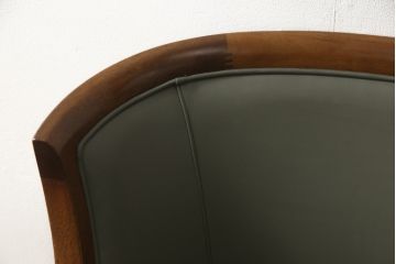 中古　maruni(マルニ木工)　地中海ロイヤルシリーズ　シャルル　本革(レザー)　シックな色合いが魅力のキャスター付きパーティチェア(定価約25万円)(椅子、1人掛けソファ)(R-054646)