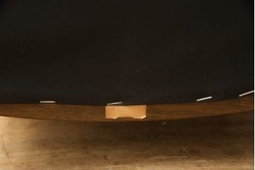 中古　maruni(マルニ木工)　地中海ロイヤルシリーズ　シャルル　本革(レザー)　シックな色合いが魅力のキャスター付きパーティチェア(定価約25万円)(椅子、1人掛けソファ)(R-054646)