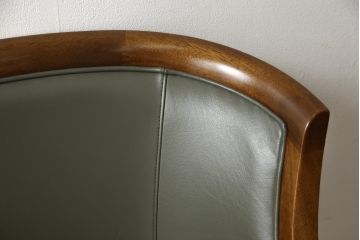 中古　maruni(マルニ木工)　地中海ロイヤルシリーズ　シャルル　本革(レザー)　シックな色合いが魅力のキャスター付きパーティチェア(定価約25万円)(椅子、1人掛けソファ)(R-054647)
