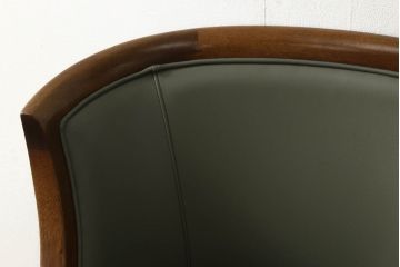 中古　maruni(マルニ木工)　地中海ロイヤルシリーズ　シャルル　本革(レザー)　シックな色合いが魅力のキャスター付きパーティチェア(定価約25万円)(椅子、1人掛けソファ)(R-054648)