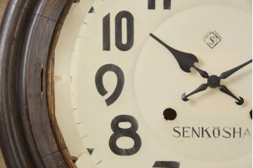 和製アンティーク　電池式　レトロなデザインが魅力的な掛け時計(古時計)(R-054678)