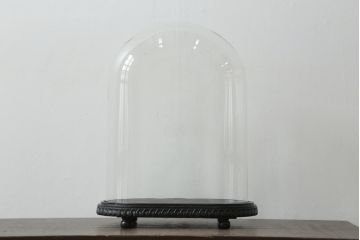 フランスアンティーク　中に入れるもので違った雰囲気を楽しめる!オーバル型ガラスドーム(グローブドマリエ、グローブ・ド・マリエ)(R-054681)