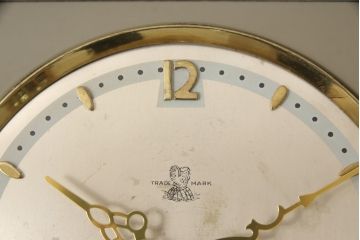 和製ビンテージ　昭和中期　地球鶏印　TRADE　MARK　電池式　お洒落なデザインが空間演出にもってこいの掛け時計(柱時計、古時計、ヴィンテージ)(R-054682)