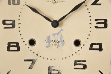 和製ビンテージ　昭和中期　TRADE(S)MARK　精工舎(SEIKOSHA、セイコー)　電池式　レトロな佇まいがお洒落な掛け時計(柱時計、古時計、ヴィンテージ)(R-054683)