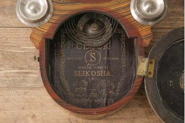 和製アンティーク　TRADE(S)MARK　精工舎(SEIKOSHA、セイコー)　歴史を刻んだ風合いが趣溢れるだるま時計(柱時計、古時計)(R-054684)