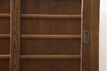 中古　タモ材　異なる木の色味を楽しめる三尺水屋箪笥サイドボード(キャビネット、食器棚、戸棚、収納棚)(R-054686)