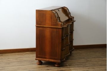 中古　バロッサバレンティ(VARO,S.A. VALENTI)　曲線的なフォルムが優雅で美しいライティングビューロー(定価約65万円)(簿記机、在宅ワーク、在宅用引き出し、ワークデスク、チェスト)(R-054689)
