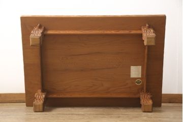中古　美品　突き板　屋久杉　どっしりとした佇まいが印象的な座卓(ローテーブル、センターテーブル)(R-054692)