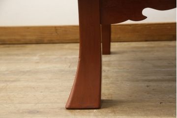 和製アンティーク　朱塗り(朱色)　総漆塗り　品のある佇まいが魅力的な座卓(ローテーブル、センターテーブル)(R-054693)