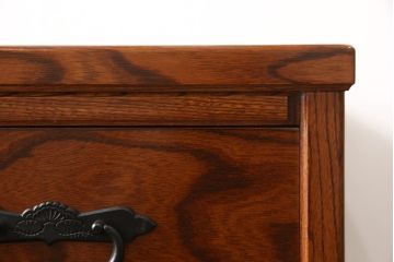 中古　美品　二本松工藝館　田中家具　ケヤキ材　桐材　くっきりした木目が魅力的な上手物のサイドチェスト(欅材、引き出し、収納箪笥、和箪笥)(R-054698)