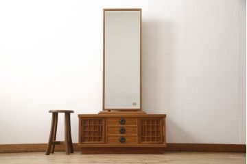 中古　美品　屋久杉　漆塗り　品のある佇まいが美しい鏡台(ミラー、姿見、ドレッサー)(R-054701)