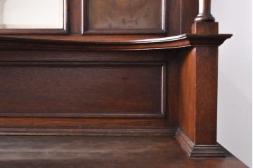 ベルギーアンティーク　オーク材　細やかな銅細工が印象的なキャビネット(収納棚、飾り棚)(R-054705)