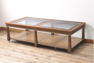 中古　DREXEL HERITAGE(ドレクセルヘリテイジ)　収納スペースも備えた便利なローテーブル(定価約60万円)(センターテーブル、リビングテーブル)(R-054717)