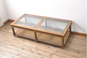 中古　DREXEL HERITAGE(ドレクセルヘリテイジ)　収納スペースも備えた便利なローテーブル(定価約60万円)(センターテーブル、リビングテーブル)(R-054717)