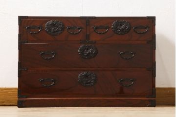 中古　美品　漆塗　国産民芸家具　和の趣あふれる小引き出し(小抽斗、小物収納、卓上収納)(R-054735)