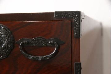中古　美品　漆塗　国産民芸家具　和の趣あふれる小引き出し(小抽斗、小物収納、卓上収納)(R-054735)