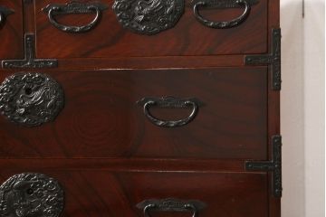 中古　美品　漆塗　国産民芸家具　和の趣あふれる小引き出し(小抽斗、小物収納、卓上収納)(R-054735)