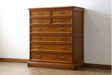 中古　超美品　横浜ダニエル(daniel)　温かみある風合いが魅力的なチェスト(引き出し、洋服タンス)(R-054743)