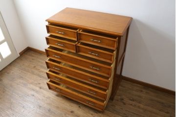 中古　超美品　横浜ダニエル(daniel)　温かみある風合いが魅力的なチェスト(引き出し、洋服タンス)(R-054743)
