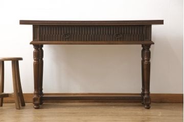 中古　美品　バロッサバレンティ(VARO,S.A. VALENTI)　凝ったつくりに職人のこだわりを感じるコンソールテーブル(定価約60万円)(サイドテーブル)(R-054754)