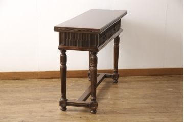 中古　美品　バロッサバレンティ(VARO,S.A. VALENTI)　凝ったつくりに職人のこだわりを感じるコンソールテーブル(定価約60万円)(サイドテーブル)(R-054754)