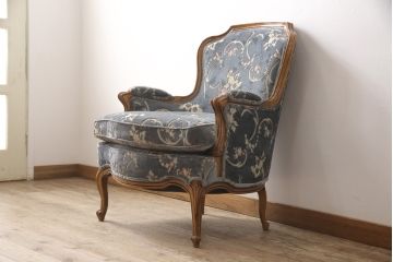 中古　DREXEL HERITAGE(ドレクセルヘリテイジ)　 Upholstery(アップホルスタリー)　エレガントな佇まいのラウンジチェア(定価約59万円)(一人掛けソファ、1P、アームソファ)(R-054755)