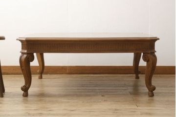 中古　美品　DREXEL HERITAGE(ドレクセルヘリテイジ)　猫脚が優雅な雰囲気を演出するセンターテーブル(定価約40万円)(ローテーブル、リビングテーブル)(R-054775)