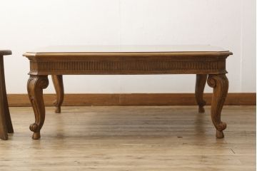 中古　美品　DREXEL HERITAGE(ドレクセルヘリテイジ)　猫脚が優雅な雰囲気を演出するセンターテーブル(定価約40万円)(ローテーブル、リビングテーブル)(R-054775)