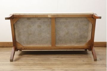 レアデザイン!　イタリア高級輸入家具　職人のこだわりが詰まった美しいデザインが目を引く2人掛けベンチ(2人掛けソファ、長椅子)(R-054778)
