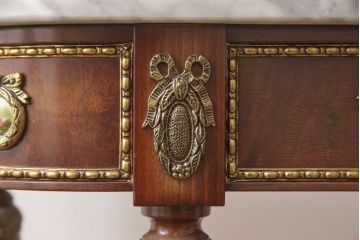 中古　スペイン高級家具　MUARVA S.L.　繊細で華やかな装飾が魅力の小振りなコンソールテーブル(サイドテーブル、飾り台)(R-054782)