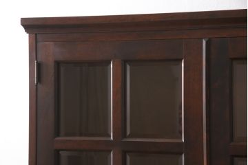 中古　北海道民芸家具　和洋折衷どちらのお部屋にも馴染むブックケース(本箱、収納棚、キャビネット、飾り棚)(R-054783)