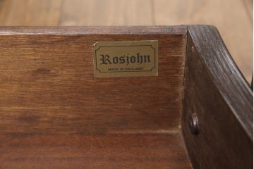 中古　イギリス高級家具　マホガニー材　ロスジョン(ROSJOHN)　イギリス王室御用達　洗練されたデザインが美しい縦型チェスト(引き出し、サイドチェスト、スリムチェスト)(R-054816)