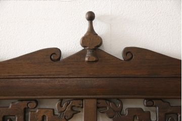 ヴィンテージ家具　和製ビンテージ　高級品　象嵌や彫刻の凝ったつくりが魅力的は四連衝立て(パーテーション、仕切り、つい立て)(R-054822)