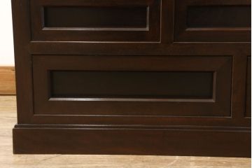 中古　美品　松本民芸家具　530型　和モダンな空間づくりに活躍する茶タンス(茶箪笥、飾り棚)(定価約37万円)(R-054825)