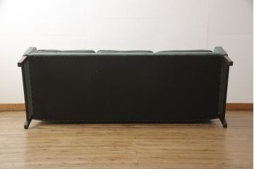 北欧ビンテージ　ノルウェー　バットネ(Vatne)　ローズウッド　シンプルながらも本革の上質さを感じる3人掛けレザーソファ (三人掛けソファ、ヴィンテージ)(R-054845)