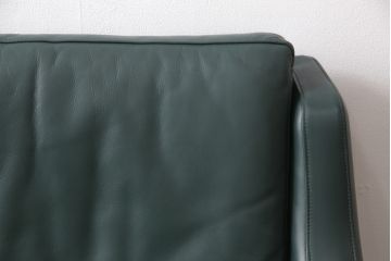 北欧ビンテージ　ノルウェー　バットネ(Vatne)　ローズウッド　シンプルながらも本革の上質さを感じる1人掛けレザーソファ(一人掛けソファ、アームチェア、ヴィンテージ)(R-054846)