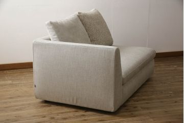 中古　展示品　美品　2019年モデル　arflex(アルフレックス)　SONA(ソーナ)　シンプルモダンなデザインが魅力のクッション付き左アームソファ(2人掛けソファ、二人掛け、2P)(定価約50万円)(R-054851)