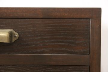 ラフジュ工房オリジナル　新規製作品　前板栗材・枠ヒノキ(檜)　小物整理にうってつけの縦型チェスト(引き出し7杯、ドロリー、サイドチェスト)(R-054852)