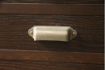 ラフジュ工房オリジナル　新規製作品　前板栗材・枠ヒノキ(檜)　小物整理にうってつけの縦型チェスト(引き出し7杯、ドロリー、サイドチェスト)(R-054852)