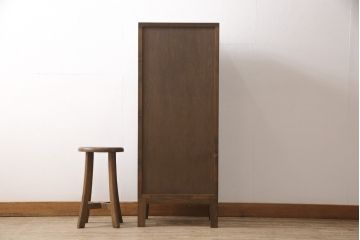 ラフジュ工房オリジナル　新規製作品　前板栗材・枠ヒノキ(檜)　小物整理にうってつけの縦型チェスト(引き出し7杯、ドロリー、サイドチェスト)(R-054852)
