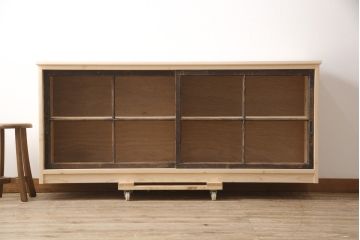 ラフジュ工房オリジナル　古建具リメイク　大正期　お好みにカスタマイズできるサイドボード(収納棚、サイドキャビネット、ローボード)(R-054869)