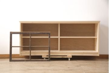 ラフジュ工房オリジナル　古建具リメイク　大正期　お好みにカスタマイズできるサイドボード(収納棚、サイドキャビネット、ローボード)(R-054869)
