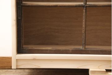 ラフジュ工房オリジナル　古建具リメイク　大正期　お好みにカスタマイズできるサイドボード(収納棚、サイドキャビネット、ローボード)(R-054869)