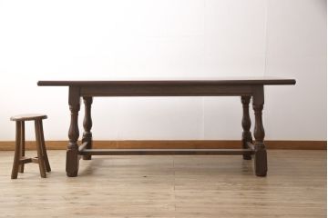 中古　美品　松本民芸家具　LT型食卓　洗練されたモダンな佇まいが魅力のダイニングテーブル(定価約54万円)(6人掛け、食卓)(R-054874)
