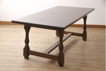 中古　美品　松本民芸家具　LT型食卓　洗練されたモダンな佇まいが魅力のダイニングテーブル(定価約54万円)(6人掛け、食卓)(R-054874)
