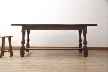 中古　美品　松本民芸家具　LT型食卓　洗練されたモダンな佇まいが魅力のダイニングテーブル(定価約54万円)(6人掛け、食卓)(R-054874)
